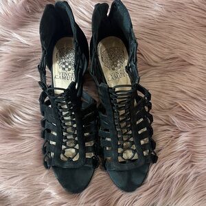 Vince Camuto Black Strappy Heels